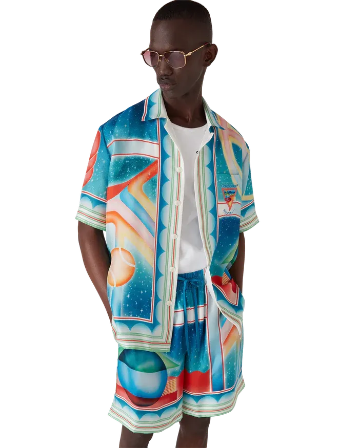 Galaxy Court Short Sleeve Silk Shirt - Image 1