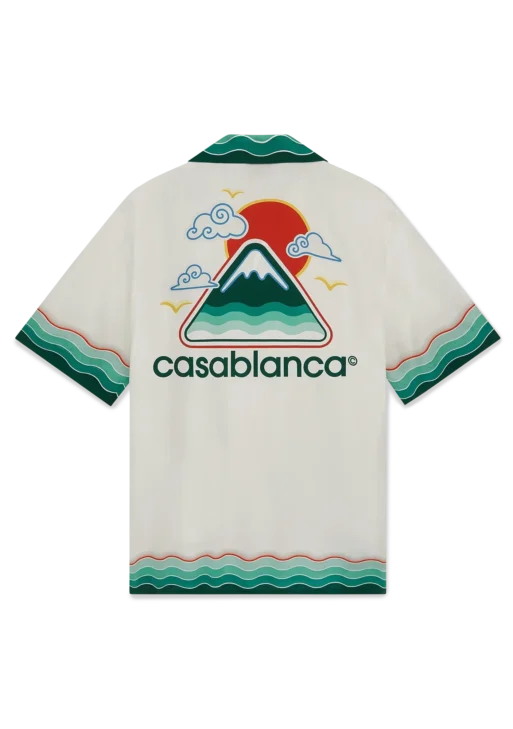 Montagne Ondulée Short Sleeve Silk Shirt