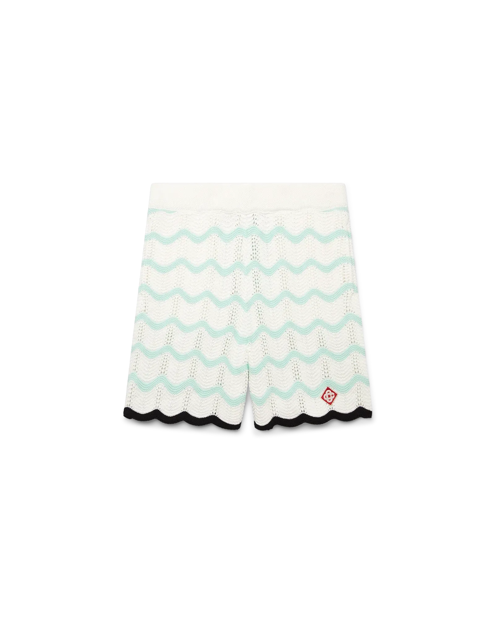 Gradient Wave Cotton Crochet Shorts