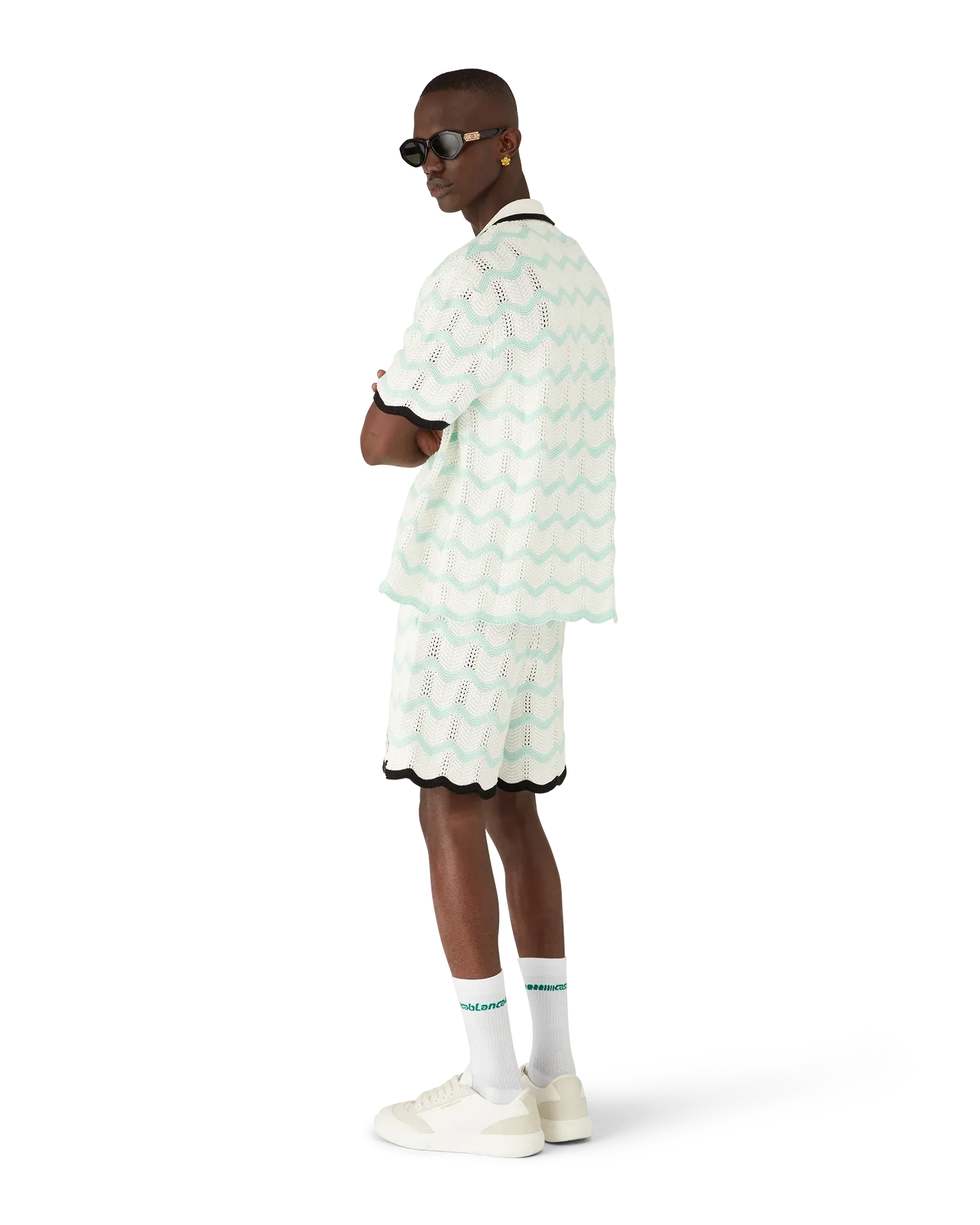 Gradient Wave Cotton Crochet Shorts - Image 4