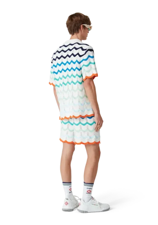 Gradient Wave Crochet Shirt