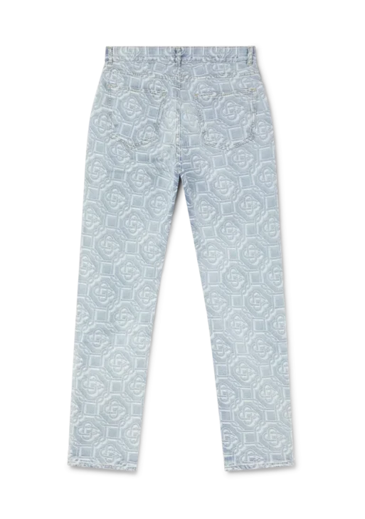 Denim Bleached Monogram Trousers