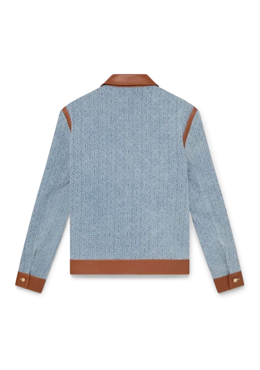 Monogram Denim Jacket with Leather Trim