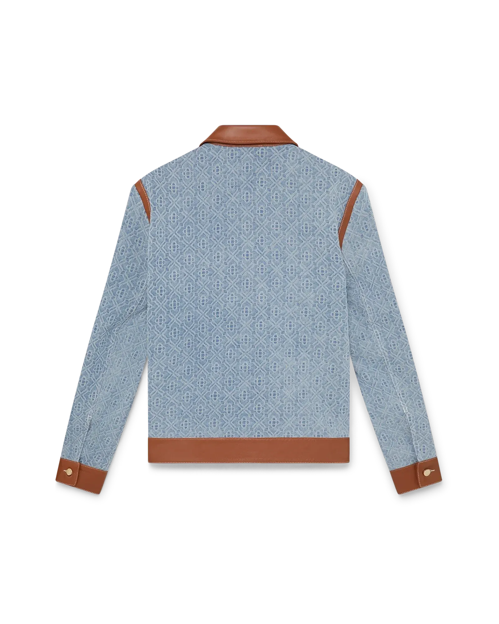 Monogram Denim Jacket with Leather Trim - Image 1