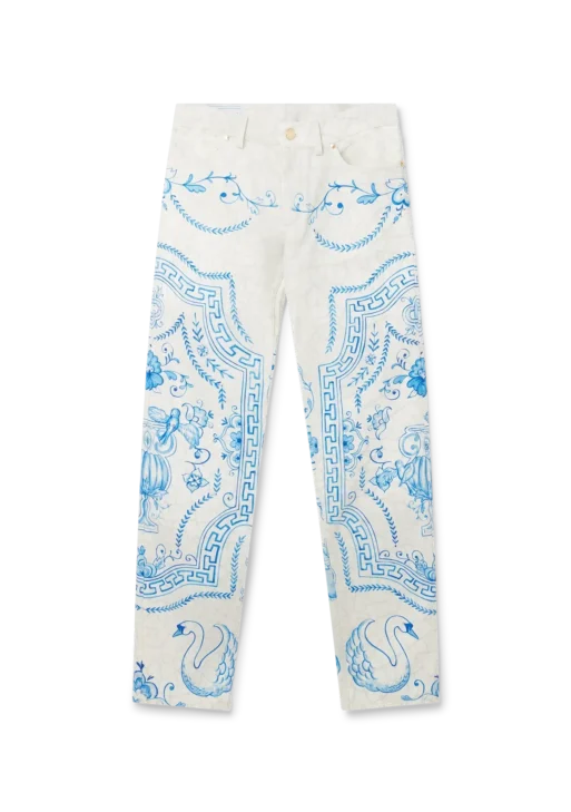 Plat A Dessert Blanc Denim Trousers