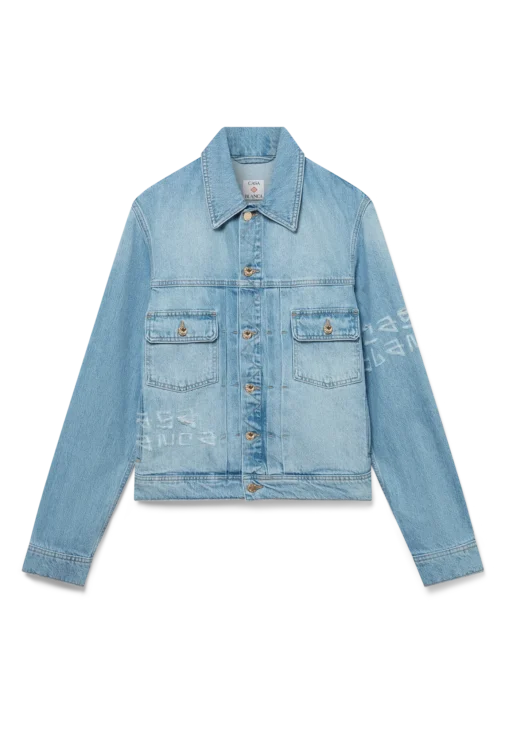 Light Blue Graffiti Distressed Denim Jacket