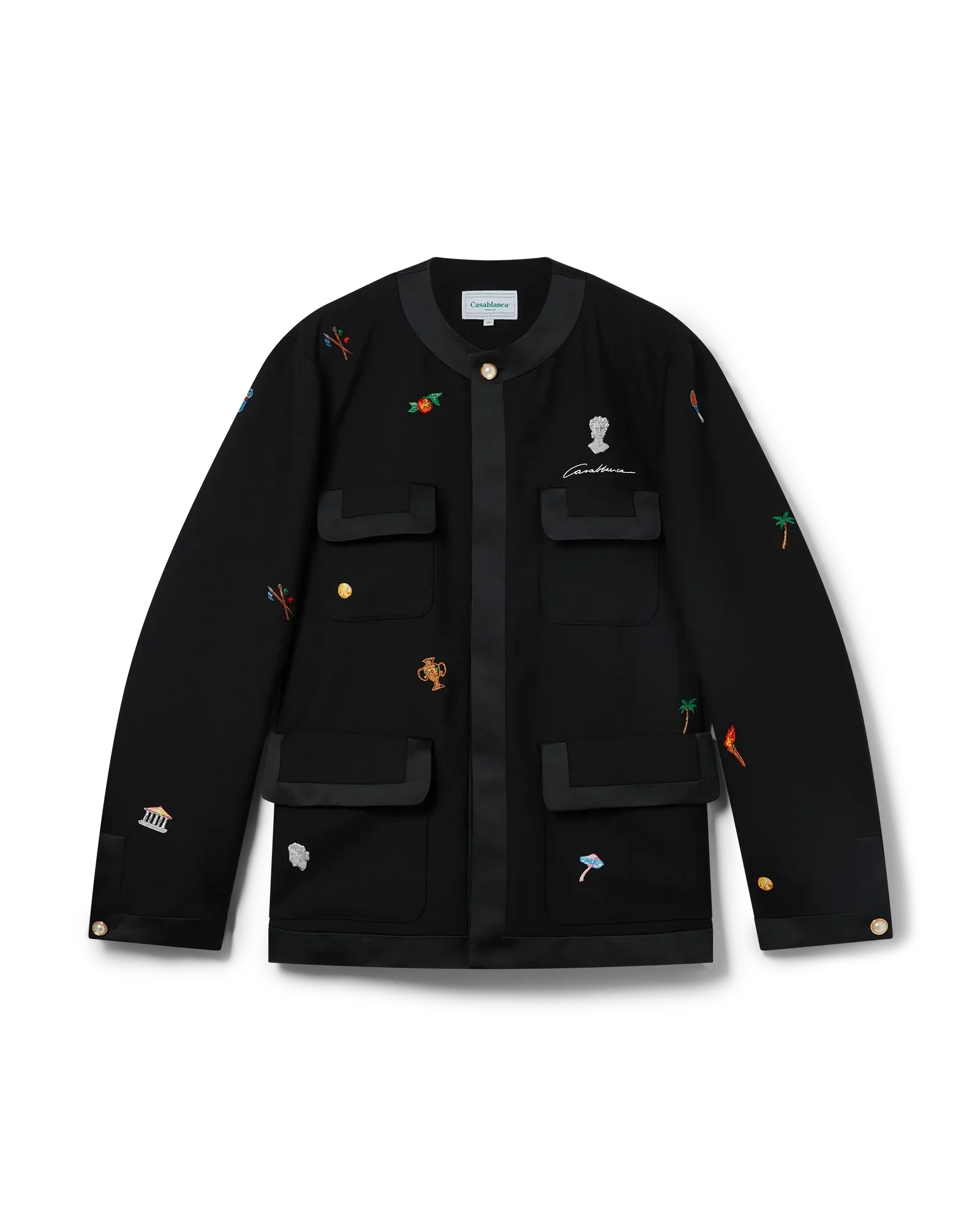 Embroidered Motif Wool Tailored Jacket