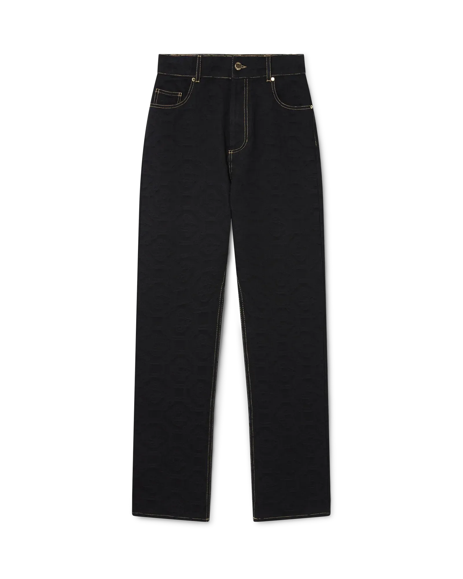 Black Jacquard Denim Jeans