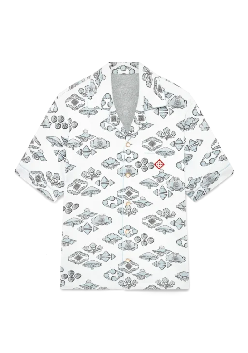 Jacquard Motif Short Sleeve Shirt