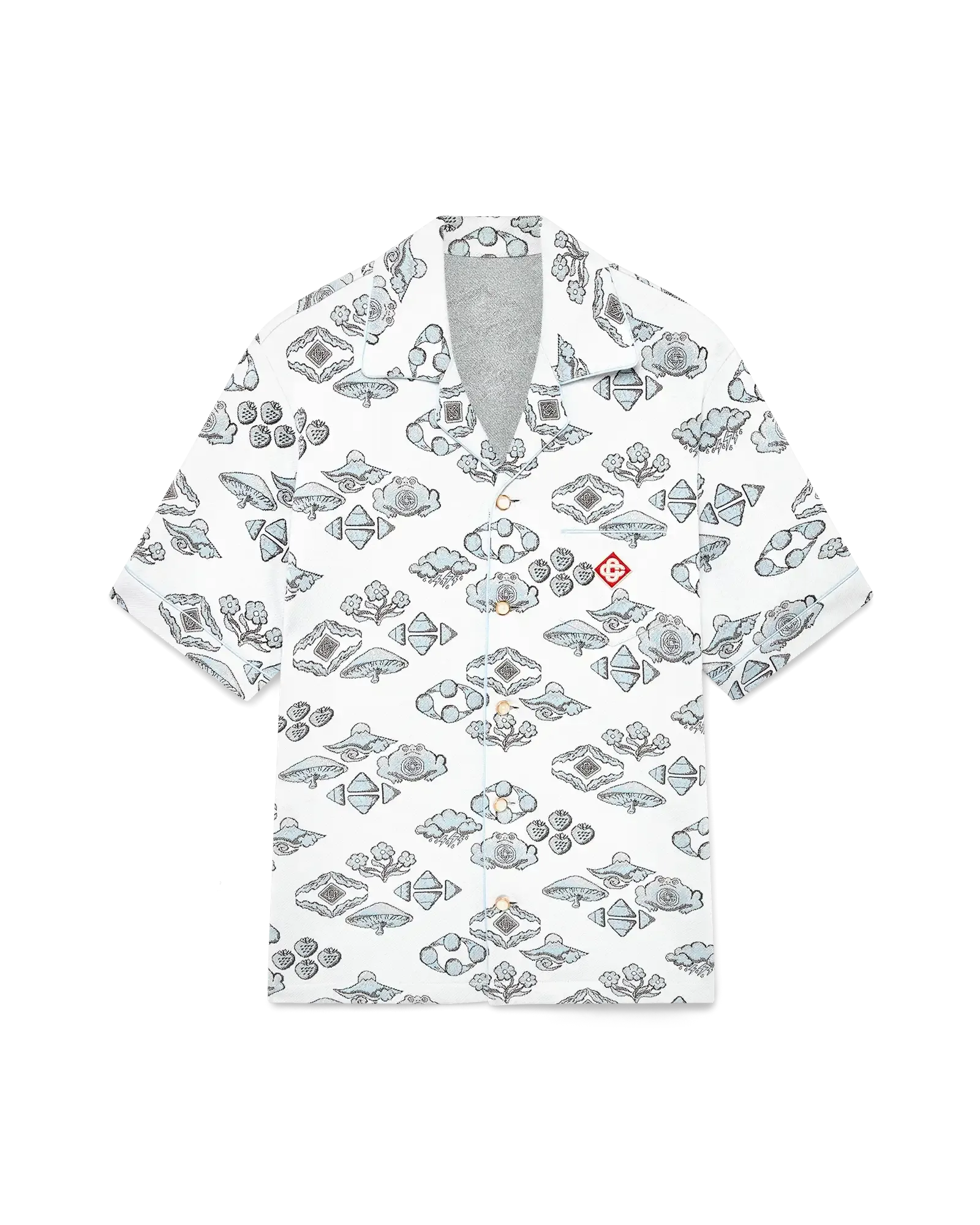Jacquard Motif Short Sleeve Shirt
