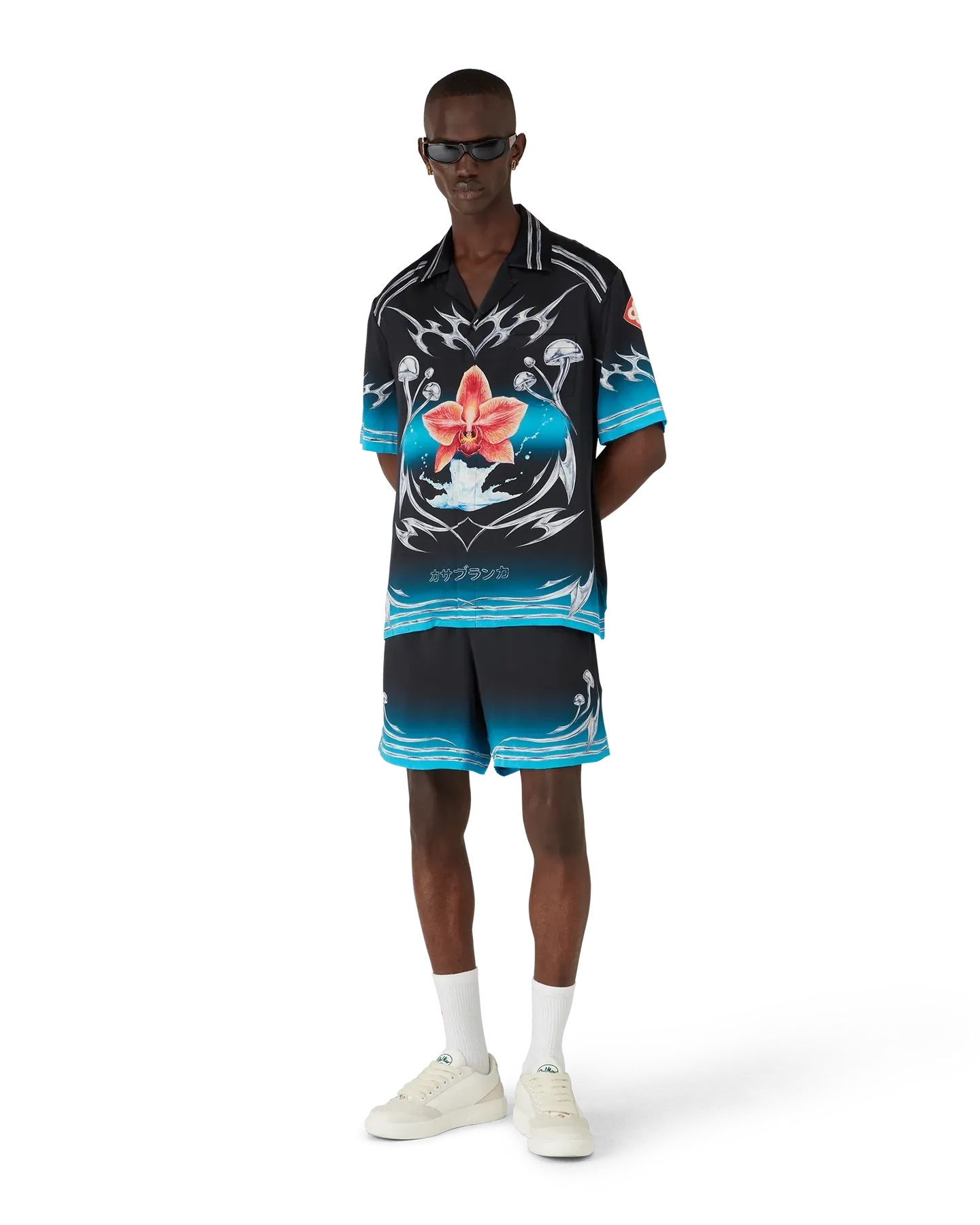 Blades Short Sleeve Silk Satin Shirt - Image 3