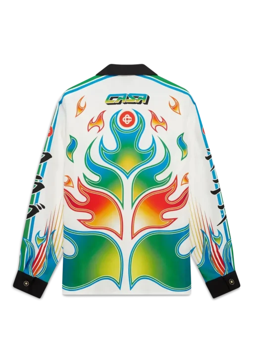 Flame Laurel Long Sleeve Silk Twill Shirt