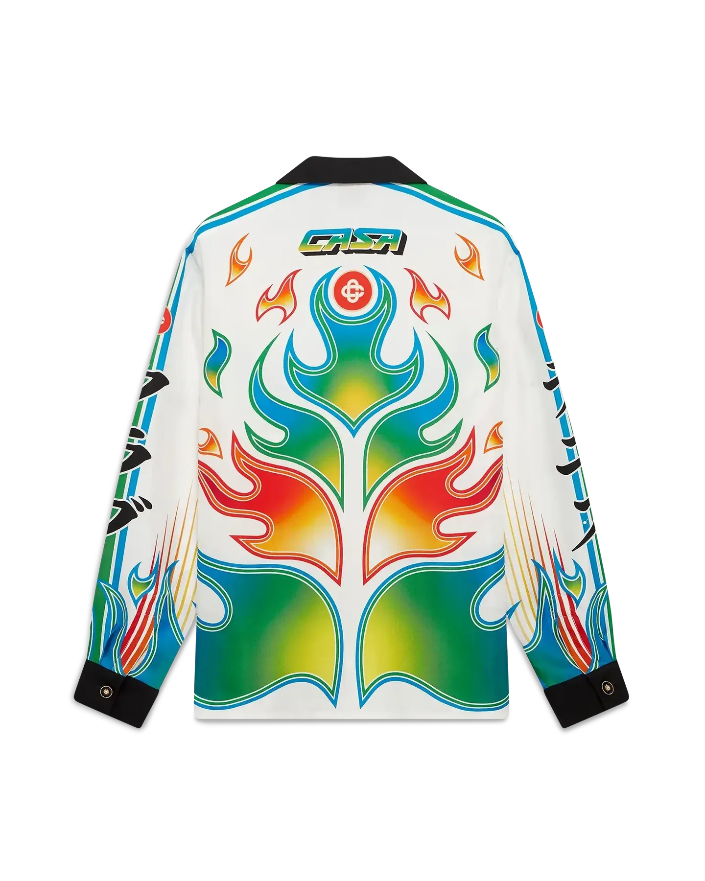 Flame Laurel Long Sleeve Silk Twill Shirt