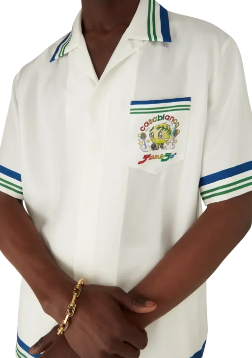 Tennis Mascot Short Sleeve Silk Twill Shirt