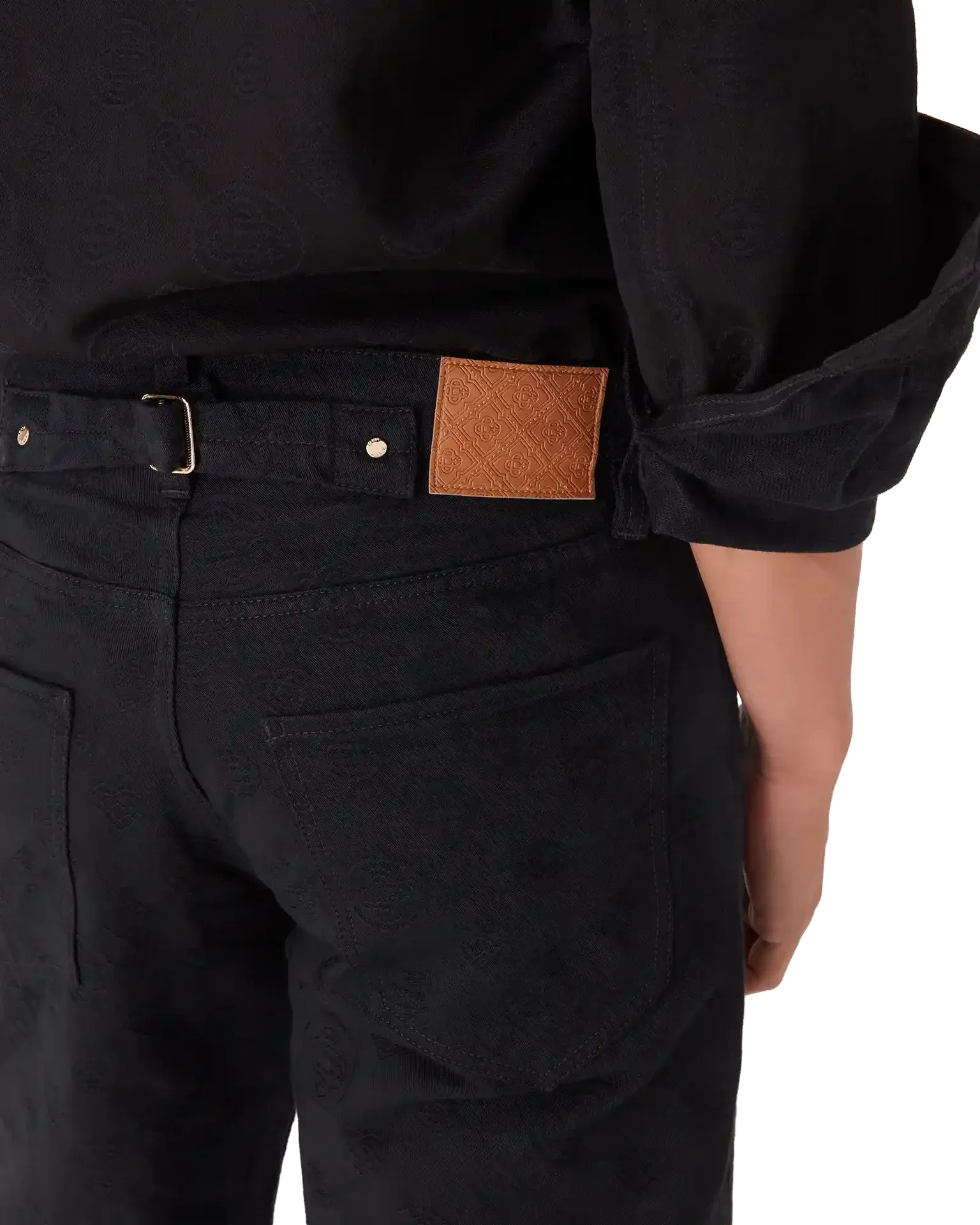 Denim Monogram Straight Leg Jeans - Image 1