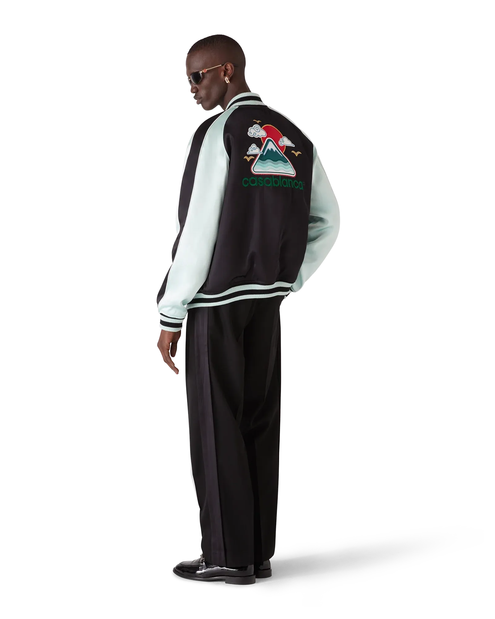 Embroidered Satin Bomber Jacket - Image 3