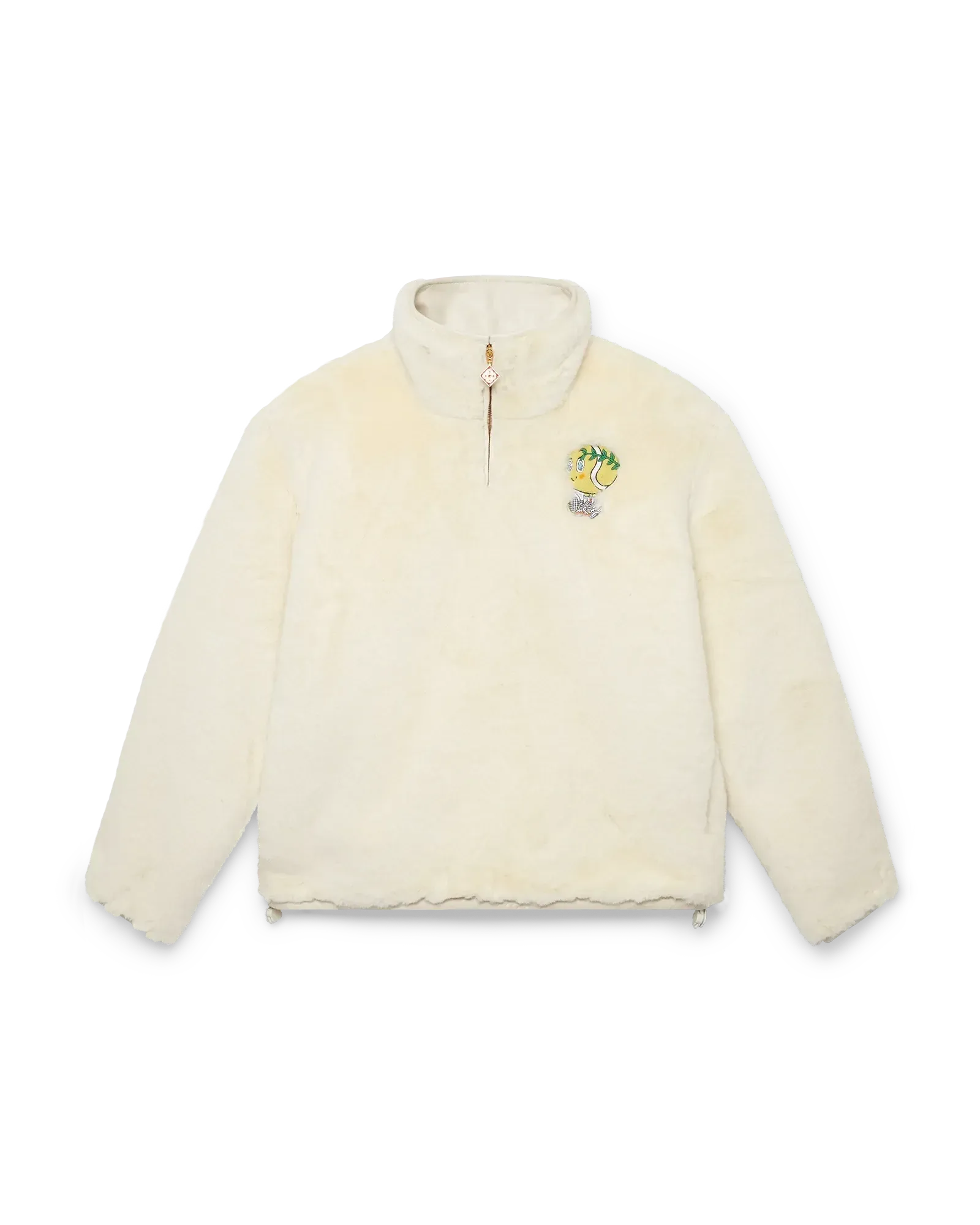 Tennis Mascot Quarter Zip Faux Fur Jacket