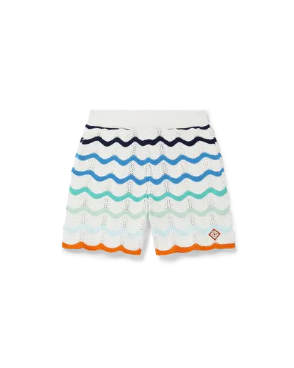Gradient Wave Crochet Shorts