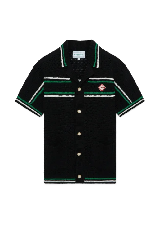 Tennis Short Sleeve Crochet Shirt