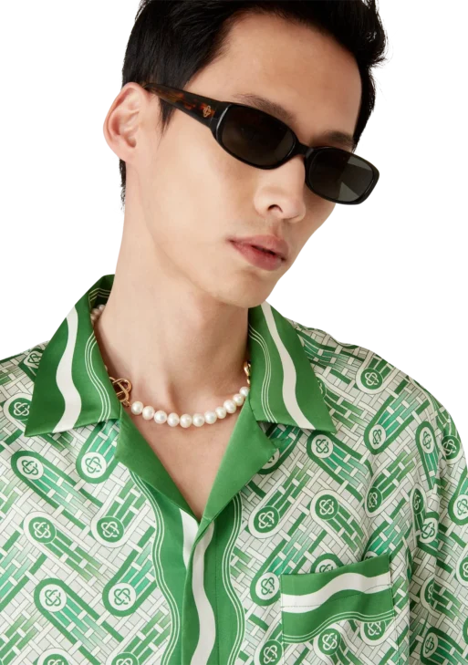 Ping Pong Short Sleeve Silk Shirt