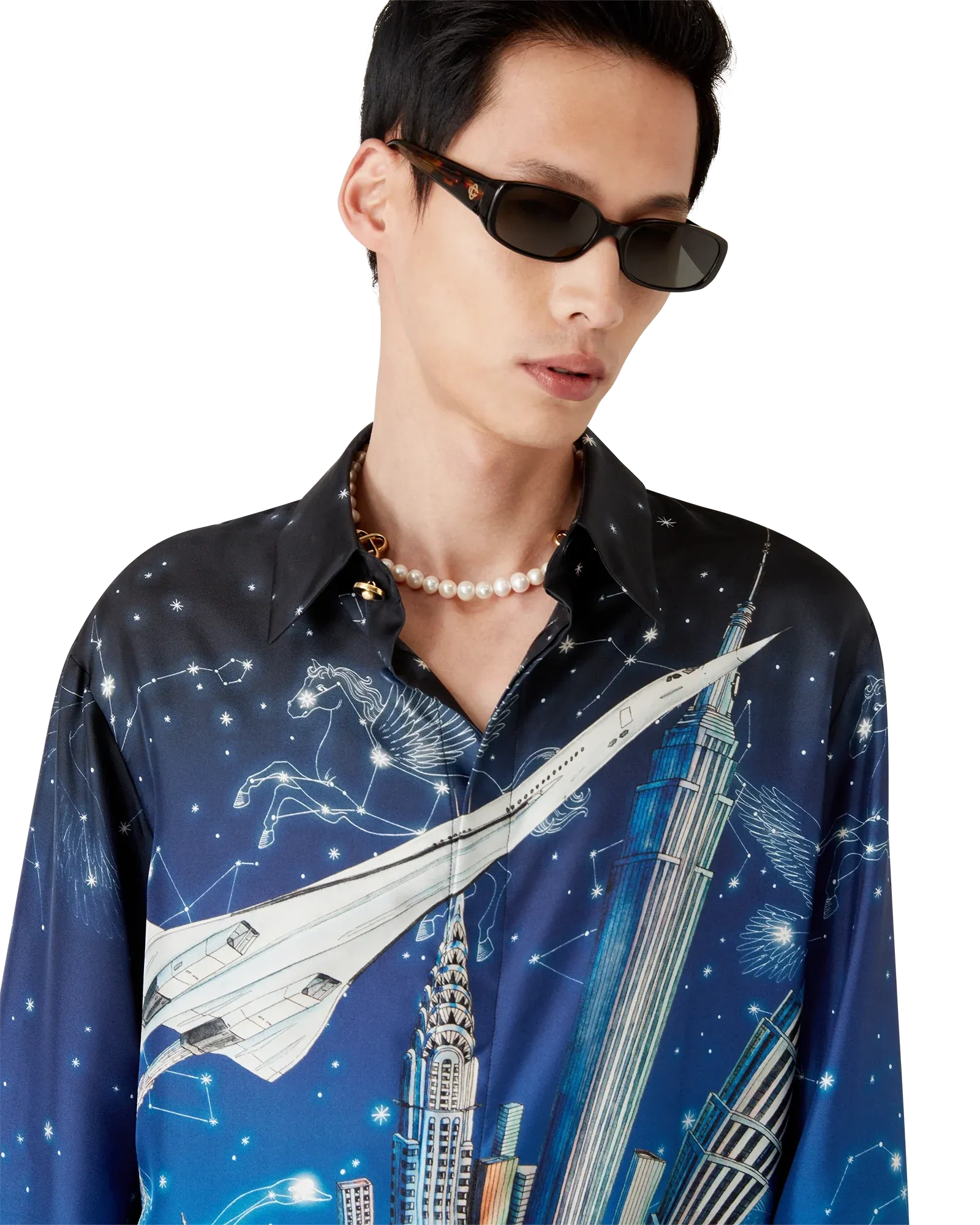 Vol De Nuit Long Sleeve Silk Shirt - Image 1